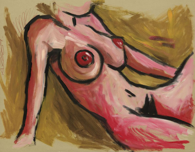 "AKT II" - Öl auf Ingrespapier- 2009 - 49,5 x 63 cm