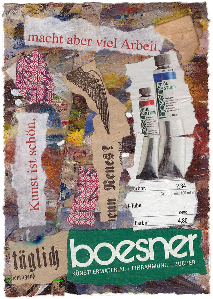 "Collage No.22: Kunst + Arbeit II" - Collage auf Karton - 2016 - 10,5 x 14,8 cm