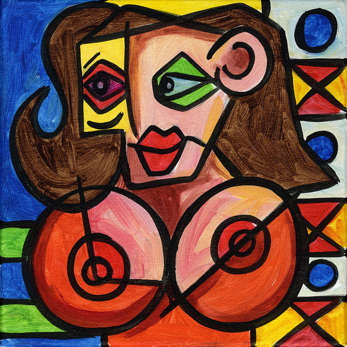 "Picasso Stayle Erotic Art III" - Acryl auf Leinwand - 2011 - 20 x 20 cm