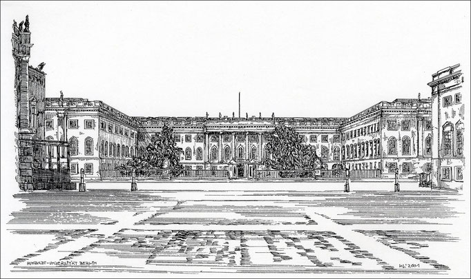 "Humboldt-Universität" - Feder und schwarze Tusche auf Zeichenkarton - 29,7 x 21 cm - 2001