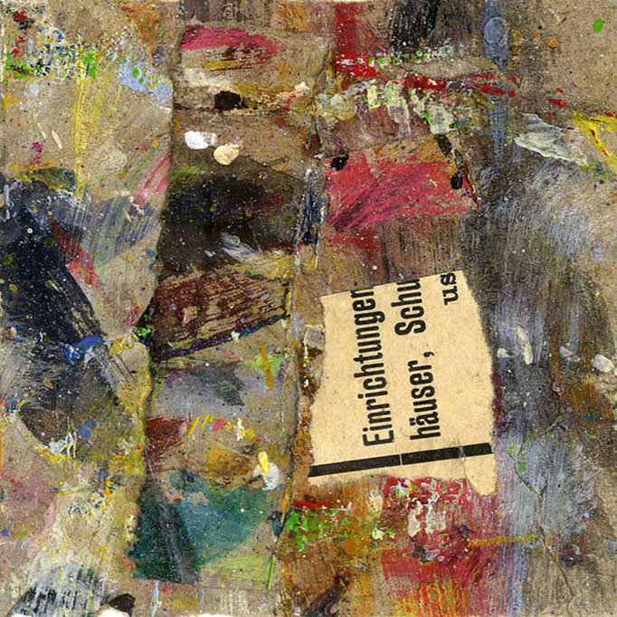 "Collage No.18: Einrichtungen" - Collage auf Packpapier - 2014 - 10 x 10 cm