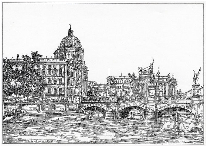 "Berliner Stadtschloss" - Feder und schwarze Tusche auf Zeichenkarton - 29,7 x 21 cm - 2002