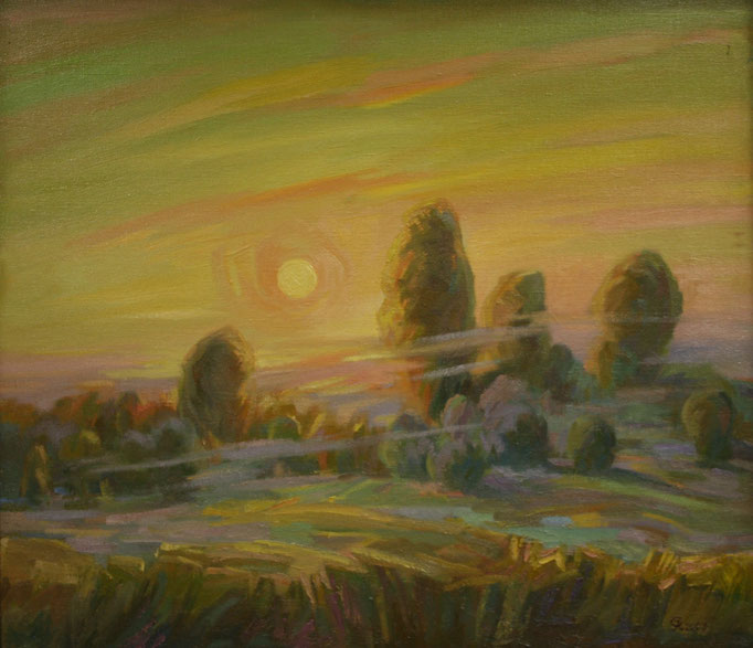 The sun rises. 2003. Oil on canvas. 76 x 65 cm, negotiated price