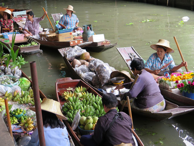 Mercado flotante Damnoen Saduak, Bangkok