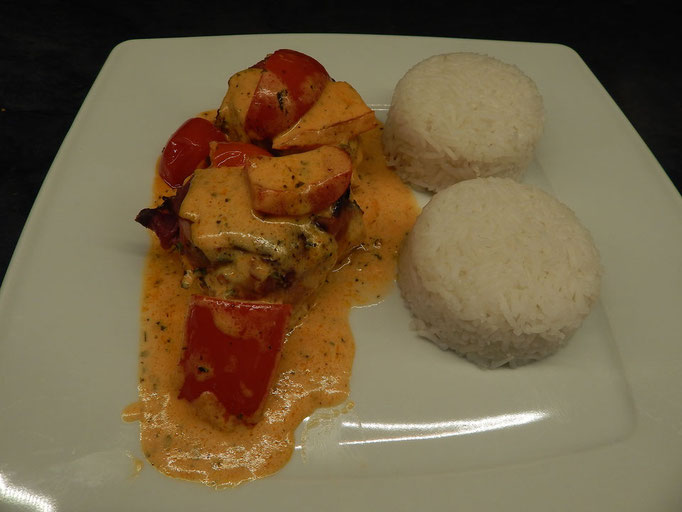 Schweinefilet in Curry Sahne