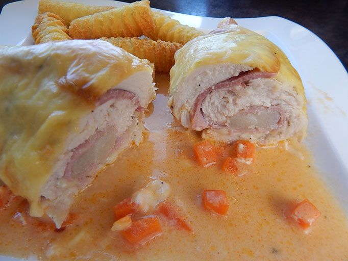 Hähnchenbrust mit Spargel gefüllt