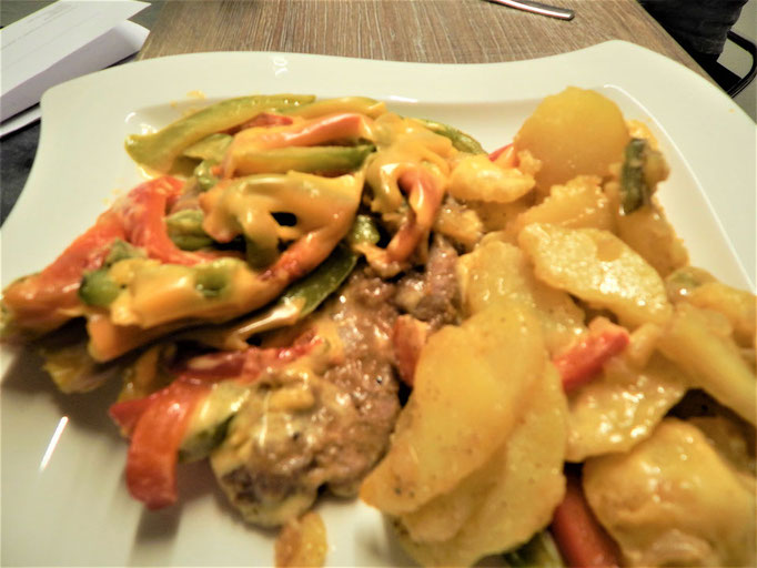 Halssteak Paprika überbacken