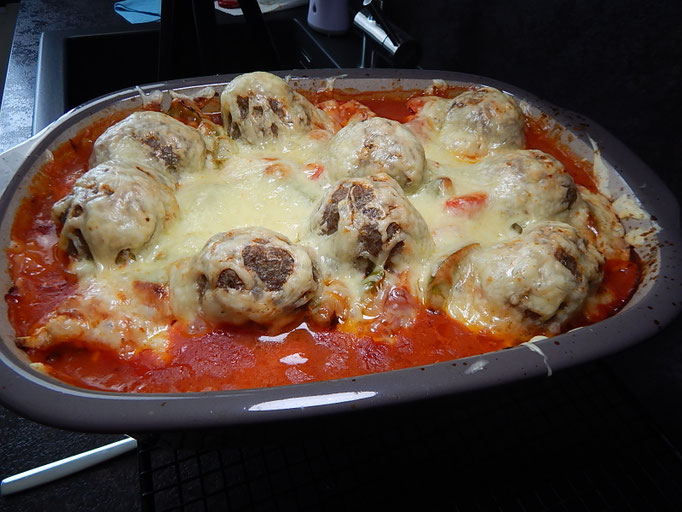 Nudeln mit Chili Hackfleischbällchen, One pot