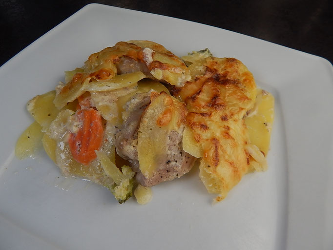 Kartoffel Gemüse Auflauf mit Filet