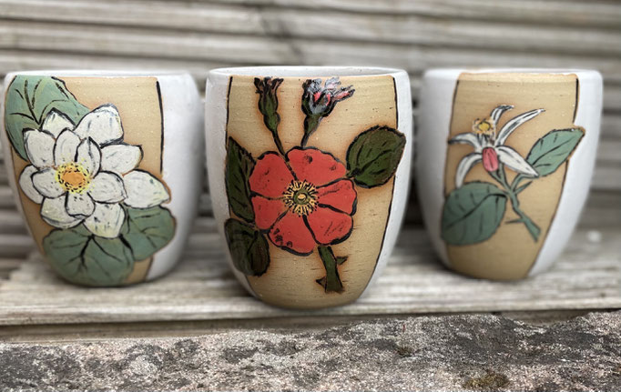Becher "Lotus", "Rose", "Zitronenblüte"