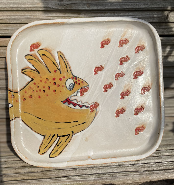 Platte "Fisch mit Garnelen"