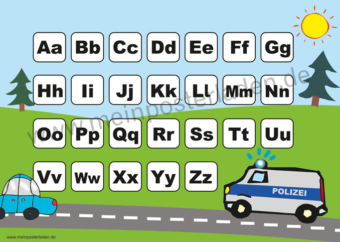 ABC Lernposter Polizei