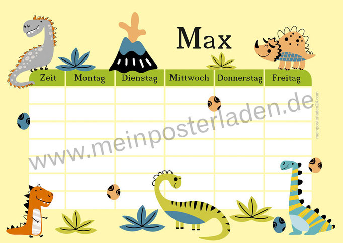 Stundenplan | Kleine Dinos - gelb