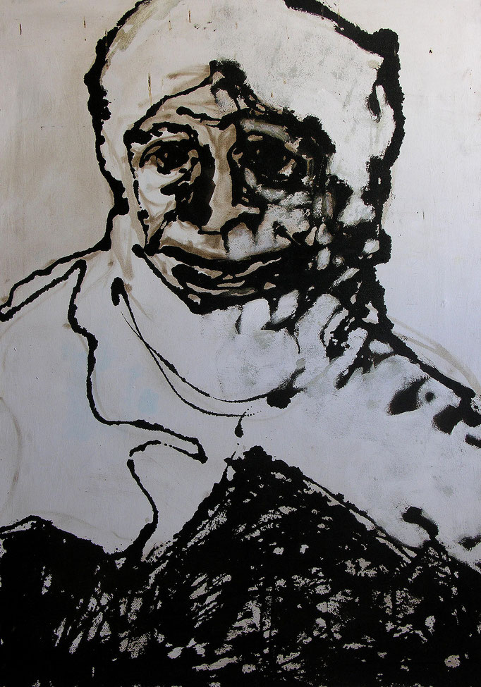  Woman, Acrylic and tar on canvas, 80 x 110 cm, 2000