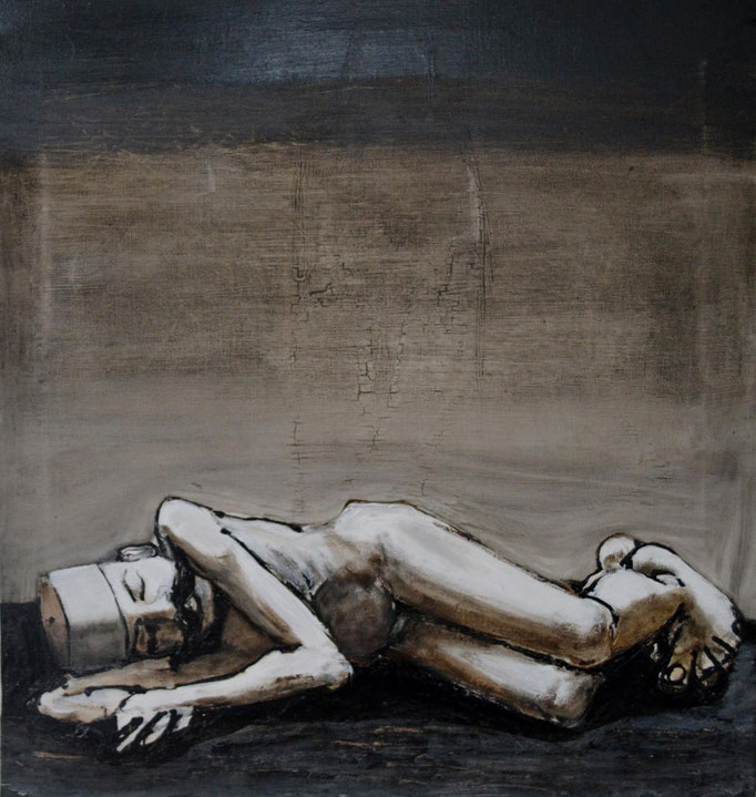  Man, Acrylic and tar on canvas, 65 x 65 cm, 2014