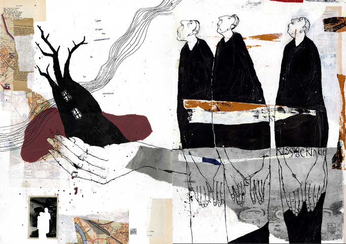 "heile heile sägen", mixed media, 52x72 cm
