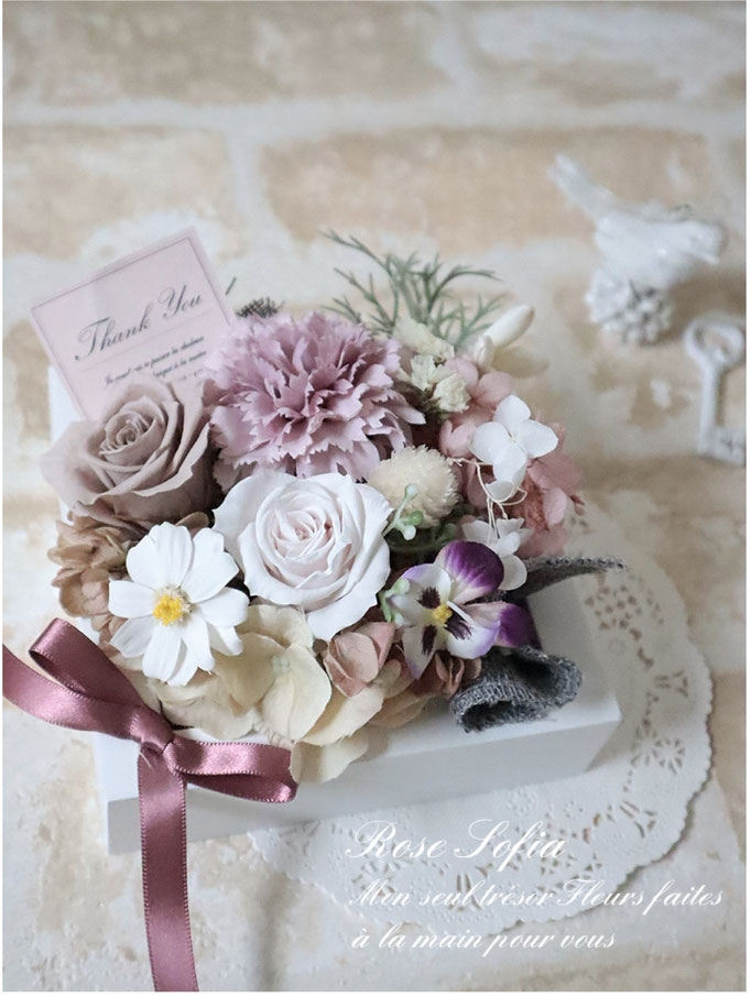 Pink & Gray arrangement 13x13xH10  ¥5,500(税込)