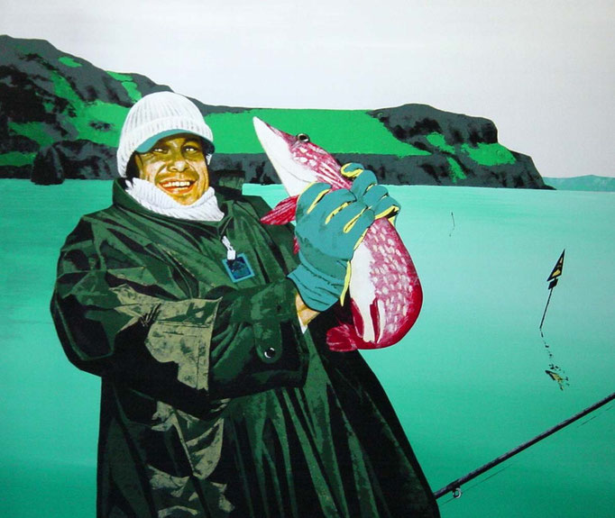 des Fischers wahre Freude, 1997, Acrylic on Canvas, 120 x 140 cm