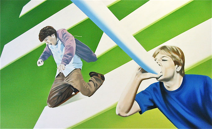 locker bleiben, 2010, Oil on Canvas, 80 x 130 cm