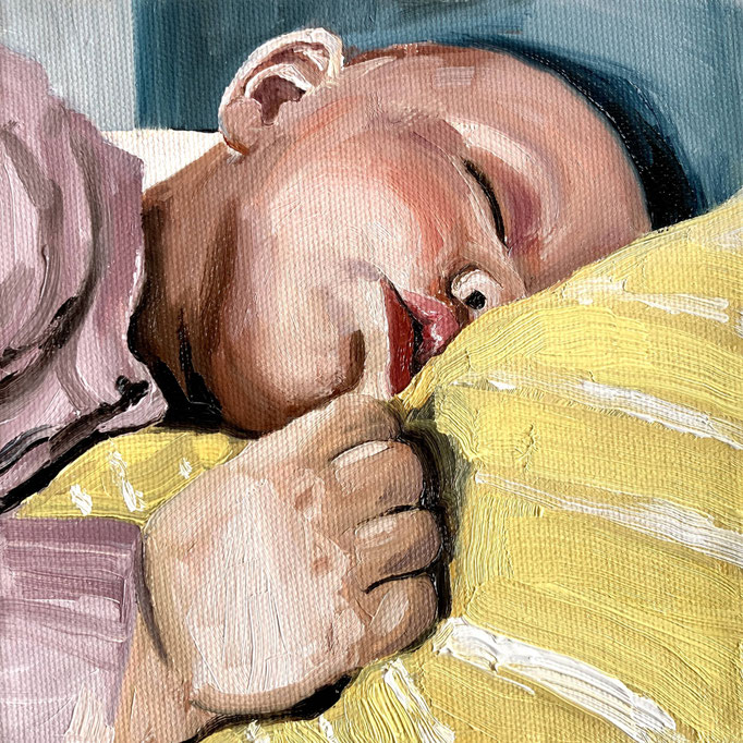 Christina Blaas Sechzigminutenschläfchen Ölbild 2021