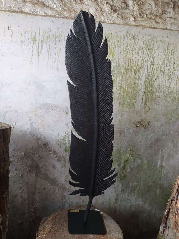 Plume d'icare moyen 124 Frêne calciné H 1,08 m Larg 28 cm