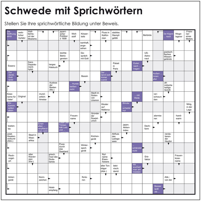 Schwedenrätsel mit Sprichwörtern