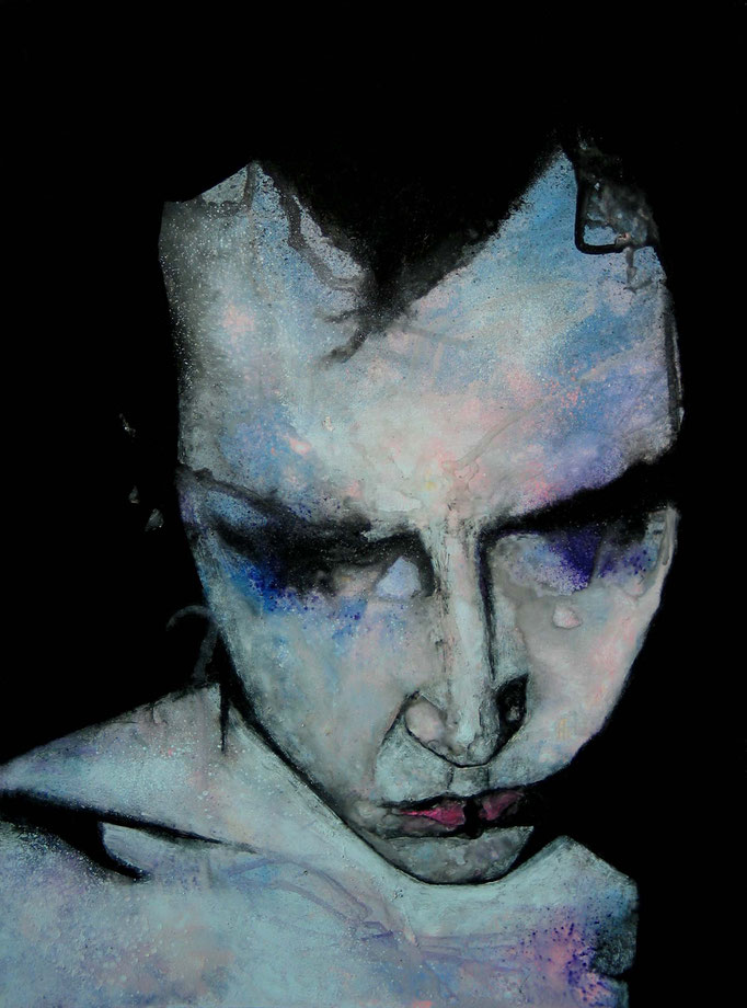 'NO TITLE'. Spray paint on hardboard. 65 x 48cm. 2007