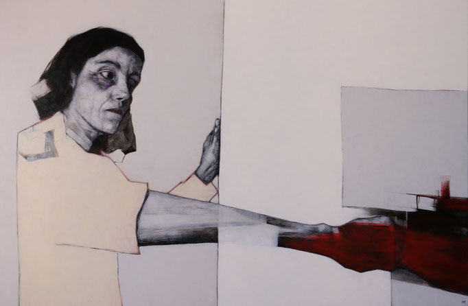 'SANDRA'. Spray paint, marker on canvas .130 x 195cm. 2019