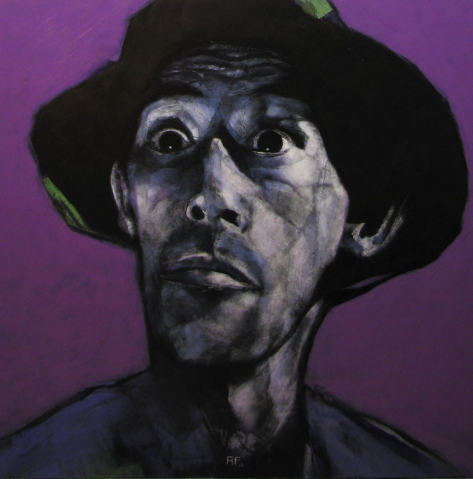'CASY (Grapes Of Wrath Session)'. Spray paint on hardboard. 76 x 76cm. 2013