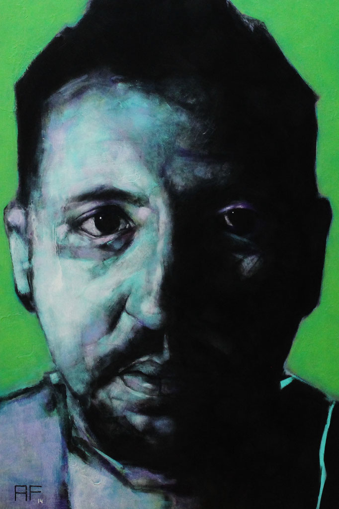 'FRANCK'. Spray paint on hardboard. 95 x 63cm. 2014