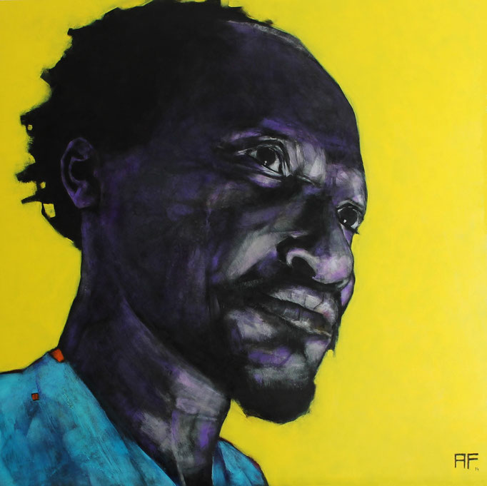 'MALIK'. Spray paint on hardboard. 95 x 95cm. 2014