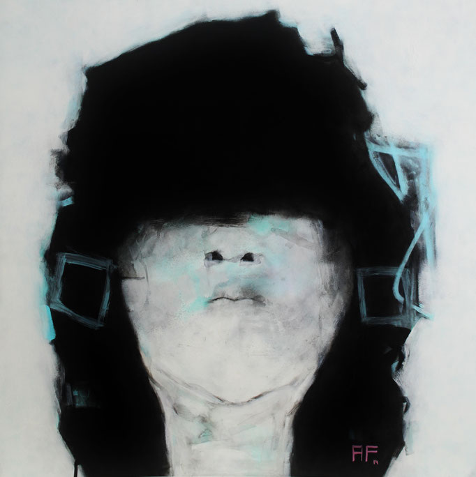 'IVON'. Spray paint on hardboard. 95 x 95cm. 2014