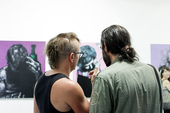Inauguration, 'Broken Flowers', Solo show, Artevistas Gallery, Barcelona, Spain, 06 2017.  Foto by ©@ Hannah Woolf