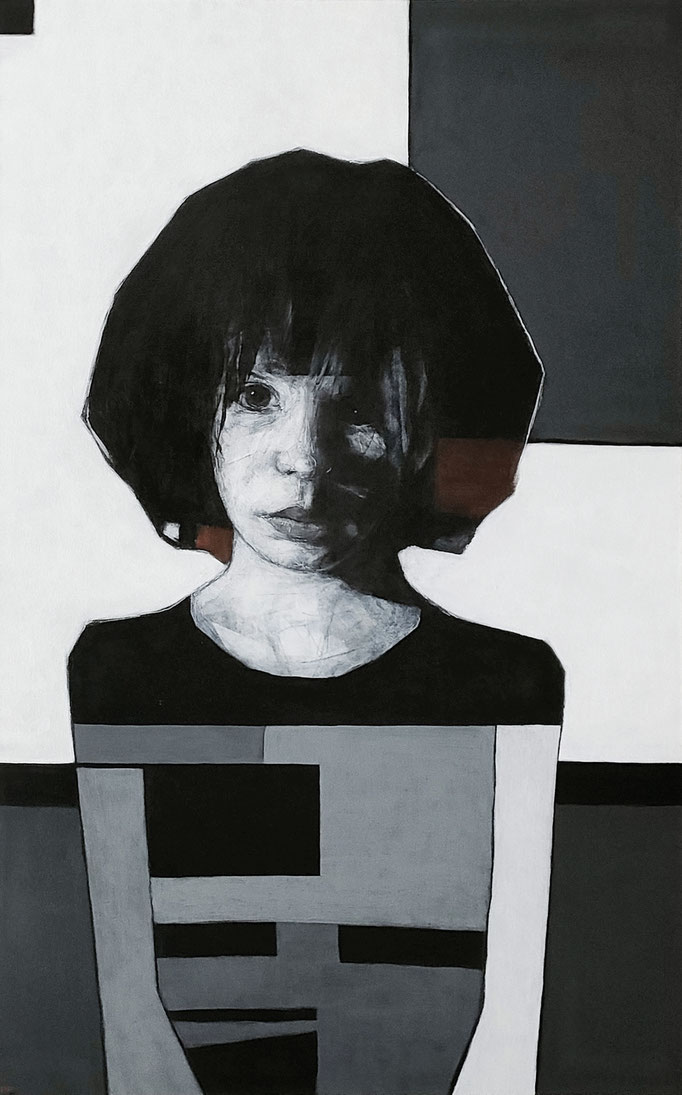 'JULIA'. Spray paint, marker on canvas. 130 x 81cm. 2022