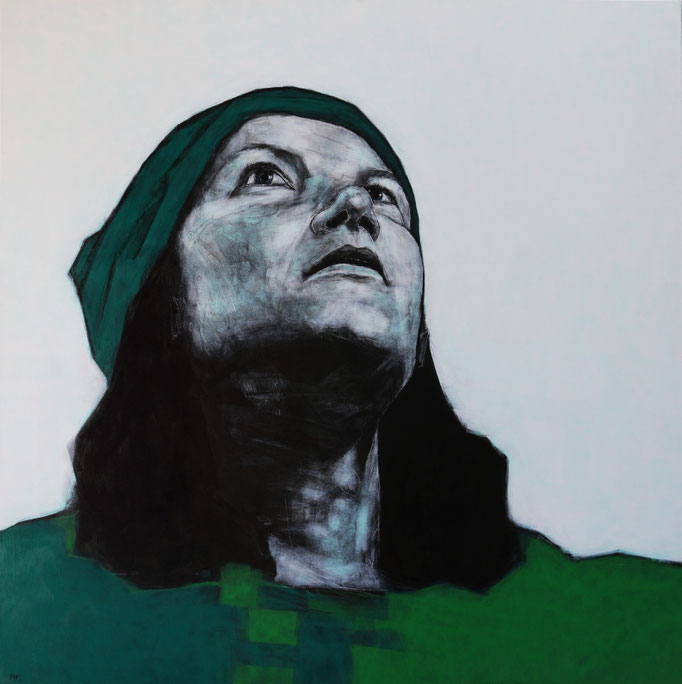 'ZANE'. Spray paint, marker on canvas . 150 x 150cm. 2019