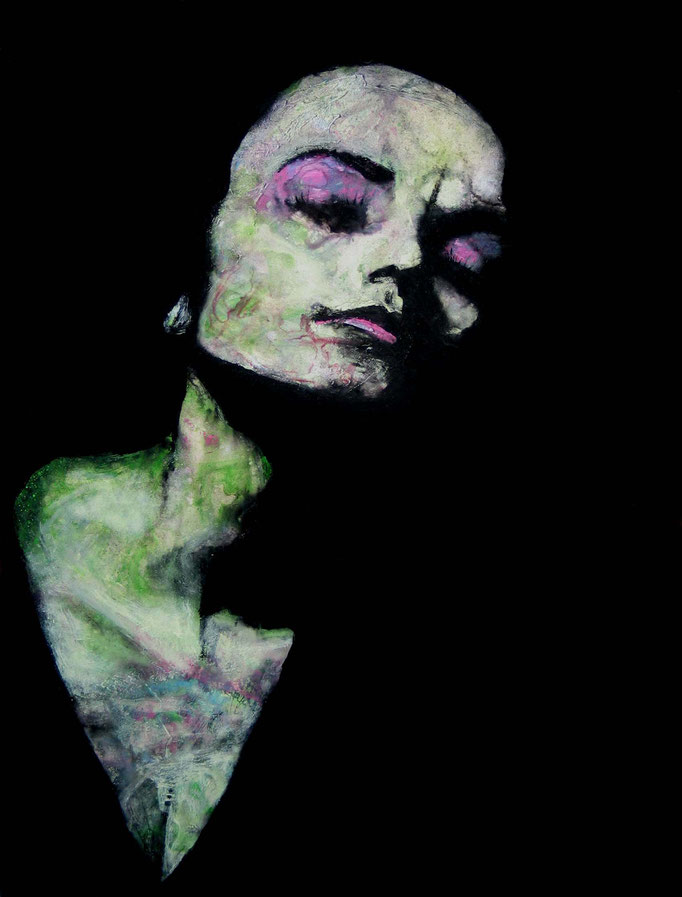'NO TITLE'. Spray paint on hardboard. 65 x 48cm. 2008
