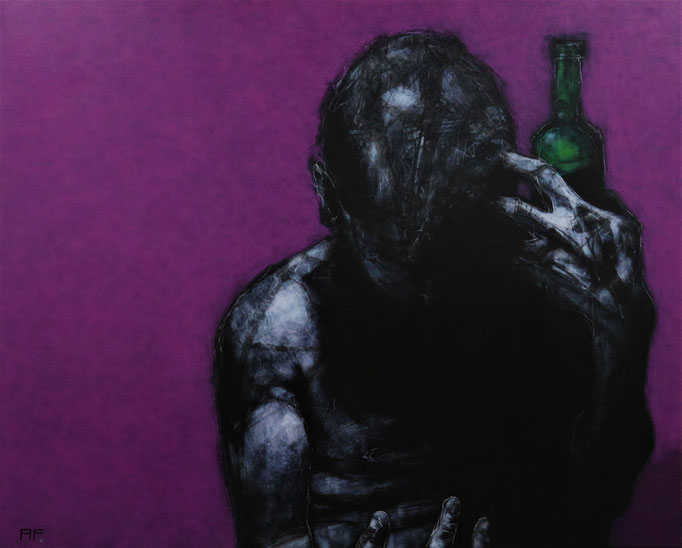'AUTOPORTRAIT'. Spray paint, marker on canvas. 130 x 160cm. 2016