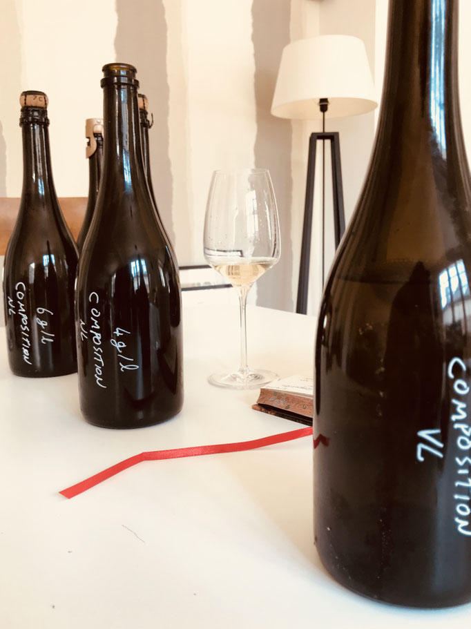 Essais de dosage Cuvée Composition, champagne Grand Cru Blanc de blancs | Champagne Launois Paul @ Le-Mesnil-sur-Oger - Côte des Blancs (proche Épernay)