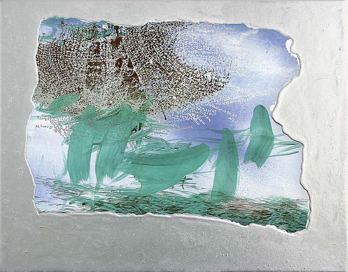 Copynature, 2014, Acryl,Öl, Aluminium auf Leinwand, 40x50cm