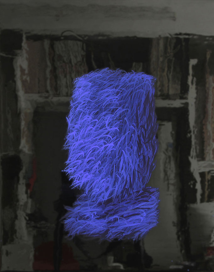Lichtform, 2019, Lack, Acryl Pigmentfarbe auf Leinwand, 50x40cm