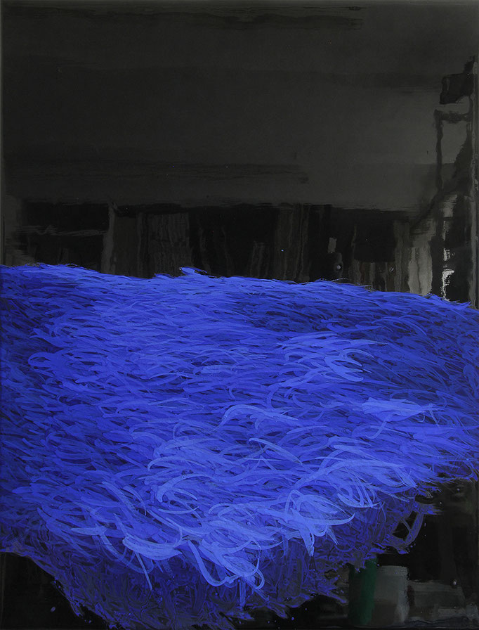Lichtform, 2019, Lack, Acryl Pigmentfarbe auf Leinwand, 50x40cm