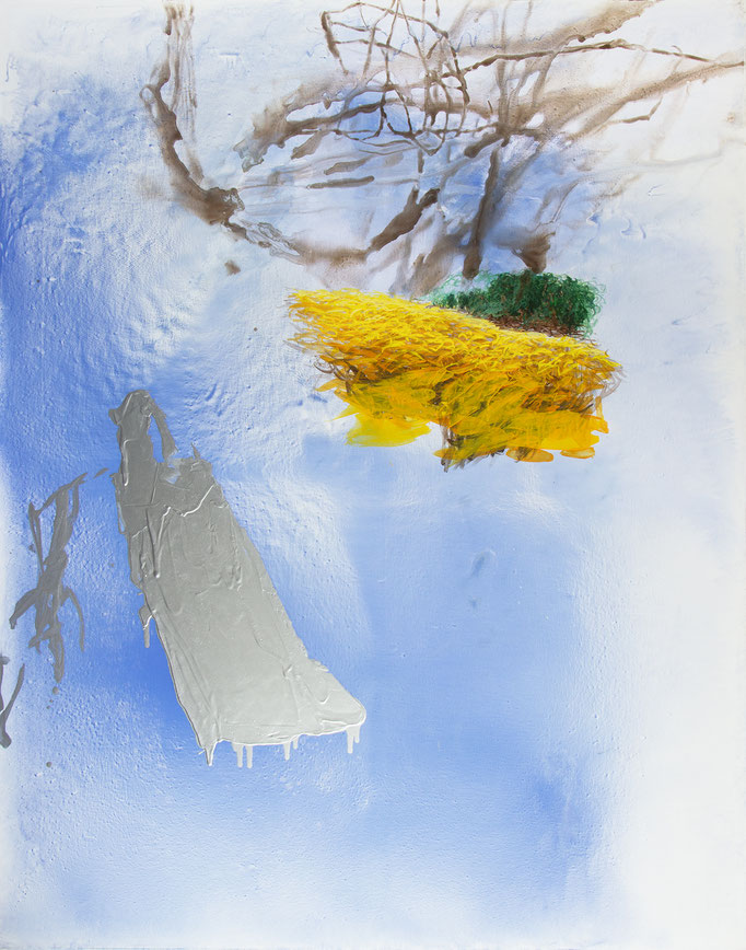 Land and Islands, Aquarell, Acryl auf Leinwand, 190x150cm