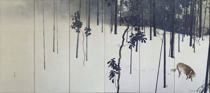 《寒月》左隻 大正元年（1912） 京都市美術館蔵　画像協力：櫻谷文庫
