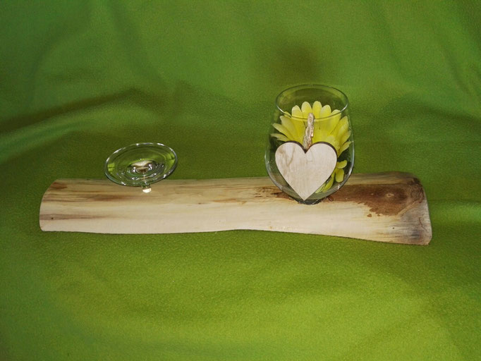 Tischdeko für Blume und Kerze