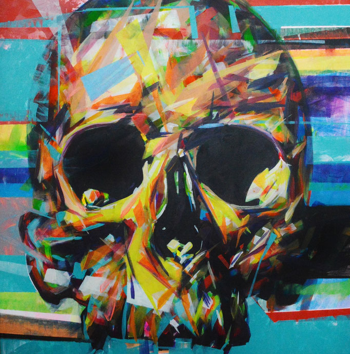 Skull, 2016 Acrylic on canvas 90 x 90 cm