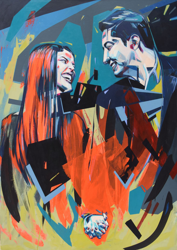 Nobles Lovers, March 2018, Acrylic on canvas 100 x 150 cm