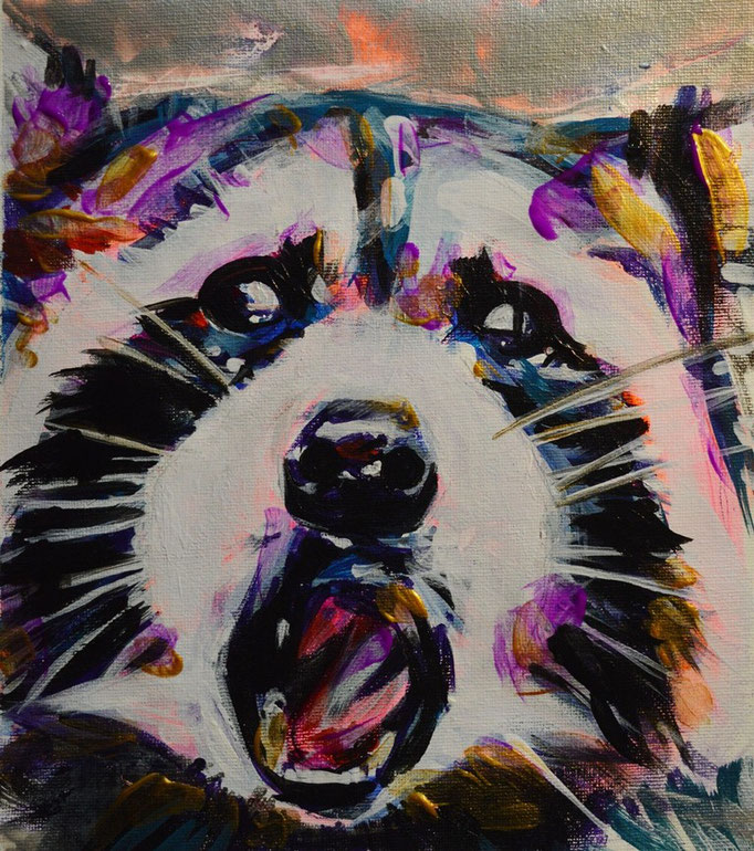 Racoon, 2016 Acrylic on canvas 25 x 30 cm