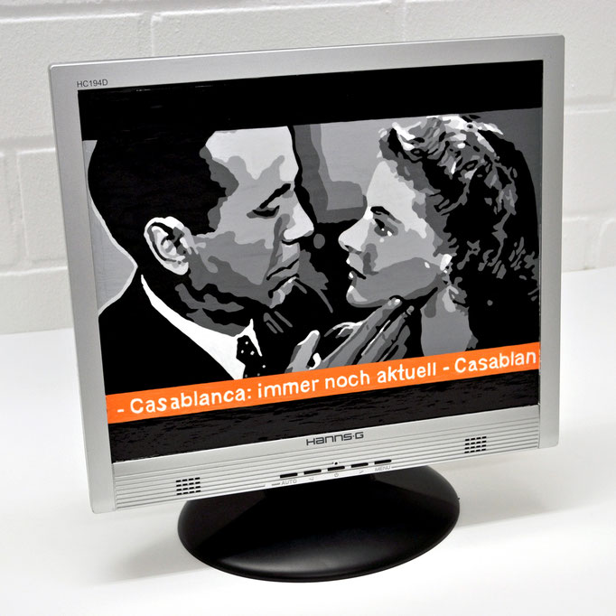 Casablanca- Immer noch aktuell!, 2013, Acryl und Lack auf Monitor, 40x45 cm