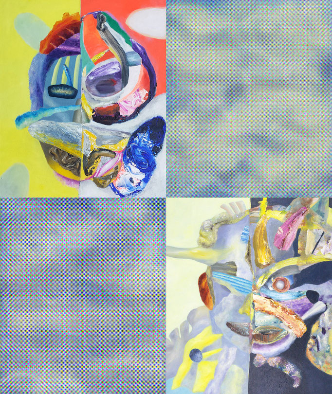 Probanden III 4-teilig Acryl/Lwd. /Direktdruck/Aludibond 160 x 190 cm 2018-2024
