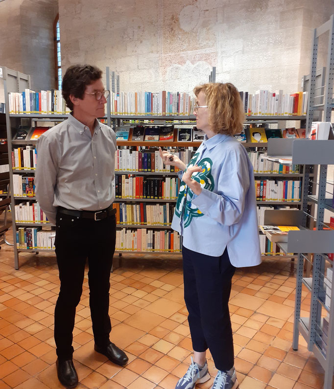 Visite de la bibliothèque Ceccano (Martin Girard & Isabelle Dimondo directrice)